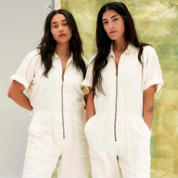Imogene + Willie Dover White Coveralls Jumpsuit size Small